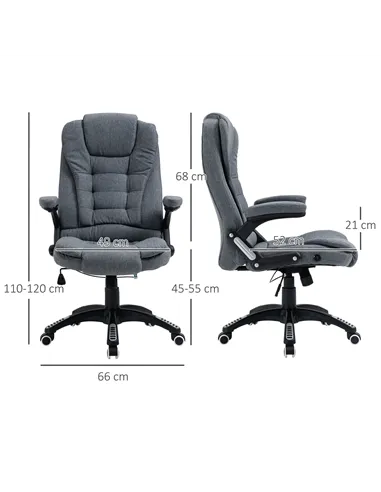 Vinsetto Ergonomic Office Chair Comfortable Desk Chair with Armrests Adjustable Height Reclining and Tilt Function Dark Grey