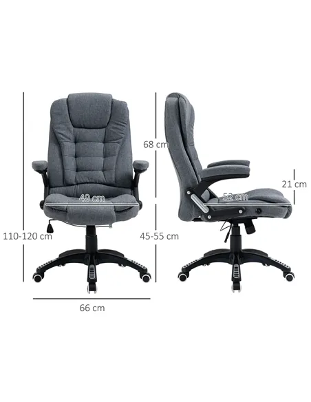 Vinsetto Ergonomic Office Chair Comfortable Desk Chair with Armrests Adjustable Height Reclining and Tilt Function Dark Grey