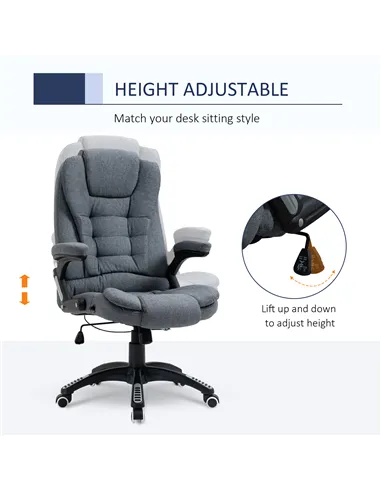 Vinsetto Ergonomic Office Chair Comfortable Desk Chair with Armrests Adjustable Height Reclining and Tilt Function Dark Grey