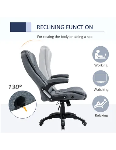 Vinsetto Ergonomic Office Chair Comfortable Desk Chair with Armrests Adjustable Height Reclining and Tilt Function Dark Grey