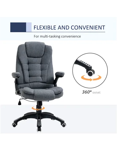 Vinsetto Ergonomic Office Chair Comfortable Desk Chair with Armrests Adjustable Height Reclining and Tilt Function Dark Grey