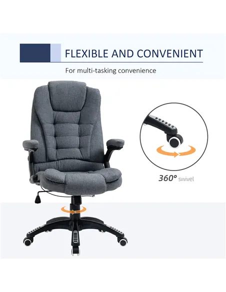 Vinsetto Ergonomic Office Chair Comfortable Desk Chair with Armrests Adjustable Height Reclining and Tilt Function Dark Grey