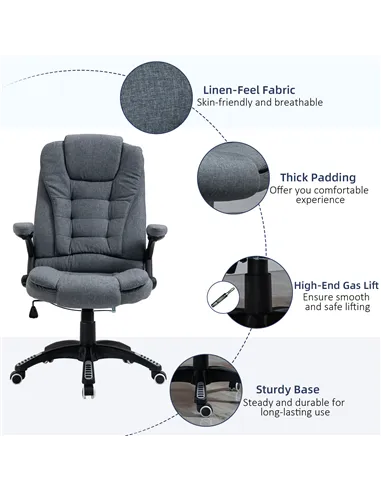 Vinsetto Ergonomic Office Chair Comfortable Desk Chair with Armrests Adjustable Height Reclining and Tilt Function Dark Grey