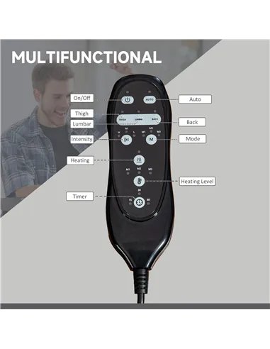 Vinsetto Office Chair with Massage and Heat, Microfibre Reclining Computer Desk Chair with Footrest and Adjustable Height, Swive