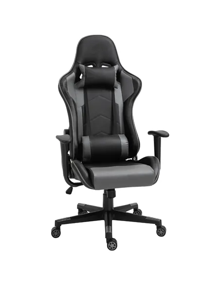 Vinsetto Gaming Chair, Computer Desk Chair, Racing Chair with Adjustable Height, Head Pillow and Lumbar Support for Adults, Blac