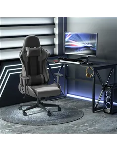 Vinsetto Gaming Chair, Computer Desk Chair, Racing Chair with Adjustable Height, Head Pillow and Lumbar Support for Adults, Blac 2