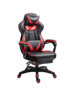 Vinsetto Computer Gaming Chair, Racing Desk Chair with Lumbar Support and Footrest, PU Leather Gamer Chair with Headrest and Swi