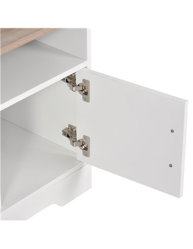 HOMCOM TV Stand Cabinet up to 50", Modern TV Unit with Storage, Open Shelves and Cable Management for Living Room, Bedroom, Whit