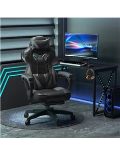 Vinsetto Computer Gaming Chair, Racing Desk Chair with Lumbar Support and Footrest, PU Leather Gamer Chair with Headrest and Swi 2