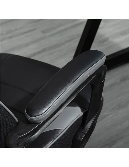 Vinsetto Computer Gaming Chair, Racing Desk Chair with Lumbar Support and Footrest, PU Leather Gamer Chair with Headrest and Swi