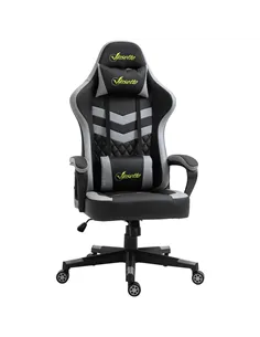 Vinsetto Gaming Chair, Computer Desk Chair with Lumbar Support, Faux Leather Racing Chair with Headrest and Swivel Wheels for Ho