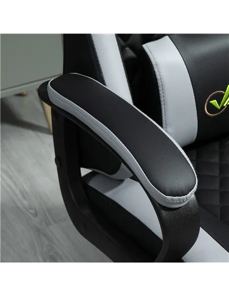Vinsetto Gaming Chair, Computer Desk Chair with Lumbar Support, Faux Leather Racing Chair with Headrest and Swivel Wheels for Ho