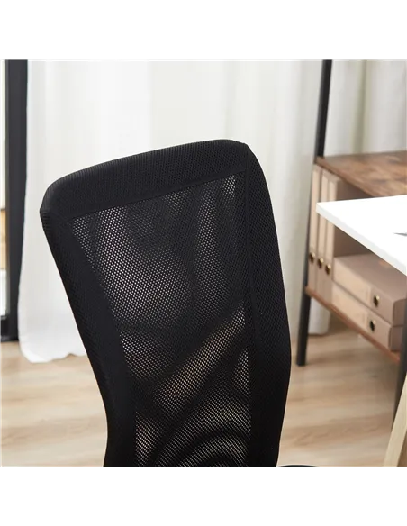 Vinsetto Office Chair, Armless Desk Chair, Adjustable Computer Swivel Chair with Rolling Wheels and Mesh Back for Home Work Stud