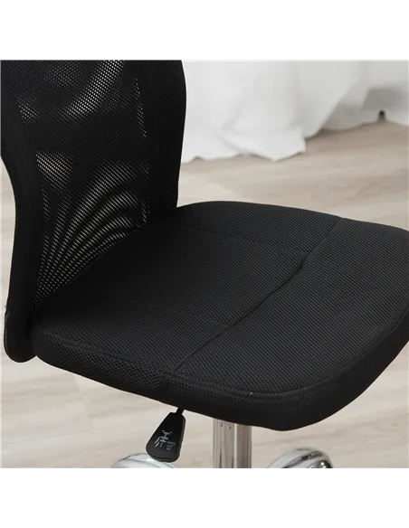 Vinsetto Office Chair, Armless Desk Chair, Adjustable Computer Swivel Chair with Rolling Wheels and Mesh Back for Home Work Stud