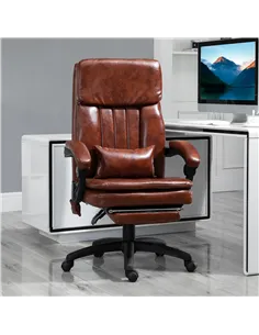 Vinsetto PU Leather Office Chair with 7 Point Vibrating Massage, Computer Desk Chair with Footrest, Adjustable Height, Reclining 2