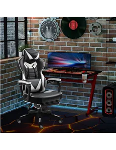 Vinsetto Computer Gaming Chair, Racing Desk Chair with Lumbar Support and Footrest, PU Leather Gamer Chair with Headrest and Swi 2