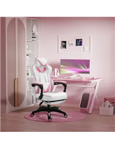 Vinsetto Computer Gaming Chair, Racing Desk Chair with Lumbar Support and Footrest, PU Leather Gamer Chair with Headrest and Swi 2