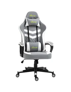Vinsetto Gaming Chair, Computer Desk Chair with Lumbar Support, Faux Leather Racing Chair with Headrest and Swivel Wheels for Ho