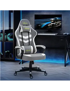 Vinsetto Gaming Chair, Computer Desk Chair with Lumbar Support, Faux Leather Racing Chair with Headrest and Swivel Wheels for Ho 2