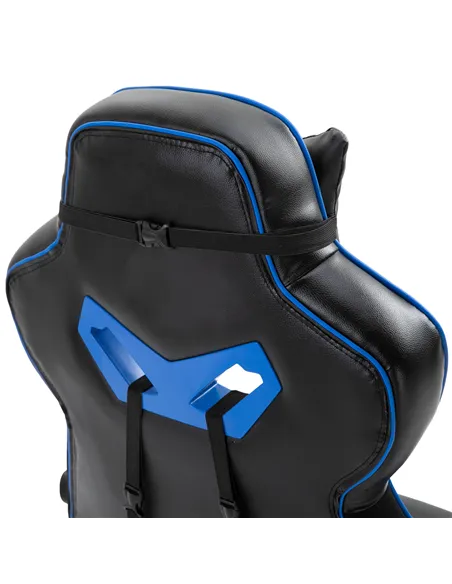 Vinsetto Faux Leather Reclining Gaming Chair, with Footrest - Blue/Black