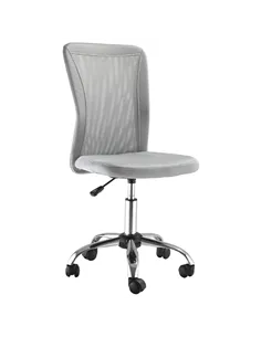 Vinsetto Office Chair, Armless Desk Chair, Adjustable Computer Swivel Chair with Rolling Wheels and Mesh Back for Home Work Stud