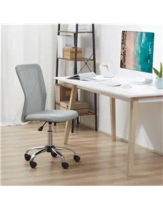 Vinsetto Office Chair, Armless Desk Chair, Adjustable Computer Swivel Chair with Rolling Wheels and Mesh Back for Home Work Stud 2