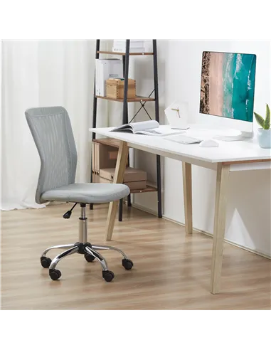 Vinsetto Office Chair, Armless Desk Chair, Adjustable Computer Swivel Chair with Rolling Wheels and Mesh Back for Home Work Stud