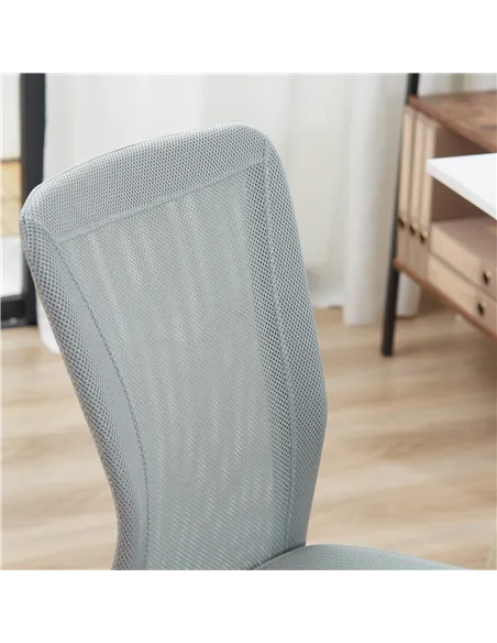 Vinsetto Office Chair, Armless Desk Chair, Adjustable Computer Swivel Chair with Rolling Wheels and Mesh Back for Home Work Stud