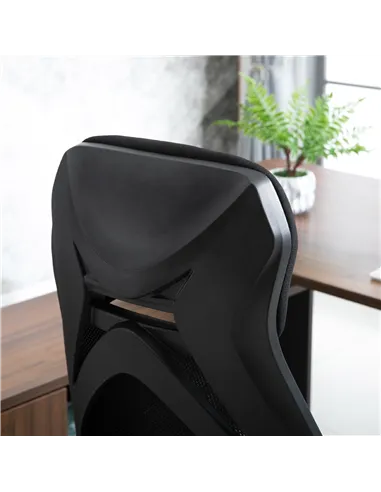 Vinsetto Office Chair with Footrest,High Back Swivel Desk Chair with Adjustable Height and Headrest for Home Office, Black