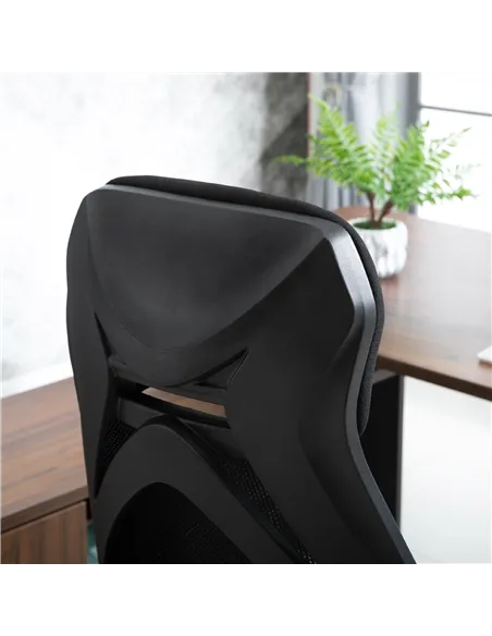 Vinsetto Office Chair with Footrest,High Back Swivel Desk Chair with Adjustable Height and Headrest for Home Office, Black