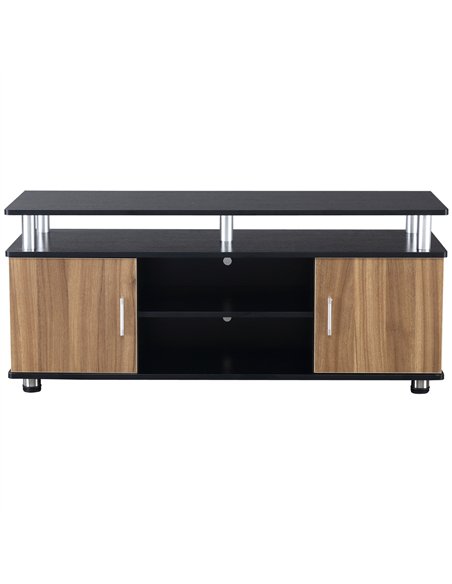 HOMCOM TV Cabinet Unit for TVs up to 50'' with Storage Shelf and Cupboards, Living Room Entertainment Center Media Console, Blac