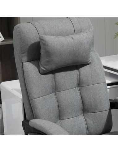 Vinsetto Office Chair with Footrest Ergonomic Office Chair with Armrests Lumber Support and Headrest Light Grey
