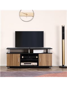 HOMCOM TV Cabinet Unit for TVs up to 50'' with Storage Shelf and Cupboards, Living Room Entertainment Center Media Console, Blac 2