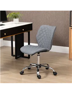Vinsetto Armless Office Chair Adjustable Computer Chair Swivel Chair with Rolling Wheels and Linen Fabric Back Support for Home  2