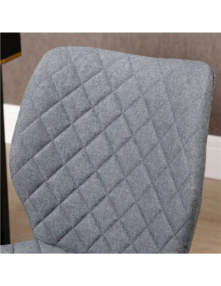 Vinsetto Armless Office Chair Adjustable Computer Chair Swivel Chair with Rolling Wheels and Linen Fabric Back Support for Home 