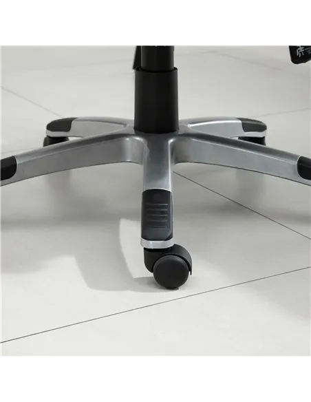 Vinsetto Office Chair, Linen Fabric Desk Chair, Height Adjustable Computer Chair with Padded Armrests, Swivel Wheels and Tilt Fu