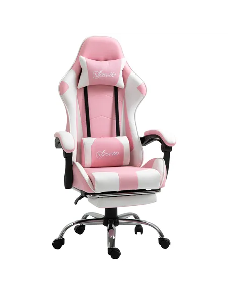 Vinsetto Ergonomic Gaming Chair, PU Leather Reclining Computer Chair with Footrest and Lumbar Support, Headrest and Adjustable H