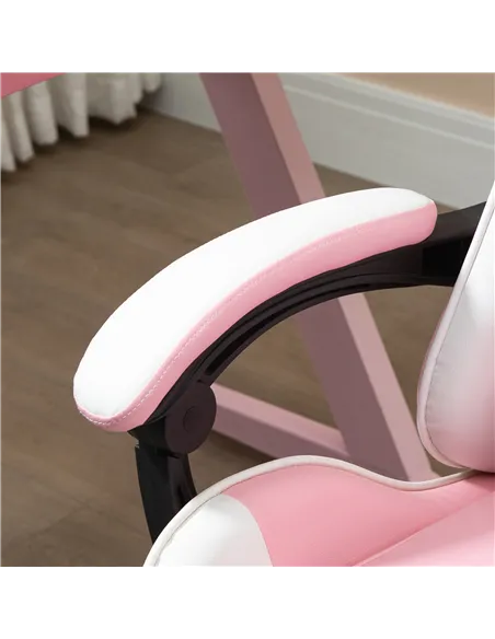 Vinsetto Ergonomic Gaming Chair, PU Leather Reclining Computer Chair with Footrest and Lumbar Support, Headrest and Adjustable H