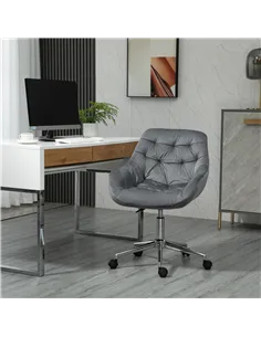 Vinsetto Home Office Chair Velvet Ergonomic Computer Chair Comfy Desk Chair with Adjustable Height, Arm and Back Support, Dark G 2