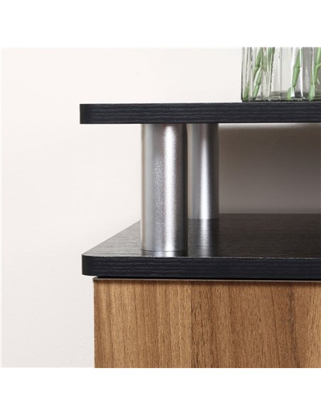 HOMCOM TV Cabinet Unit for TVs up to 50'' with Storage Shelf and Cupboards, Living Room Entertainment Center Media Console, Blac