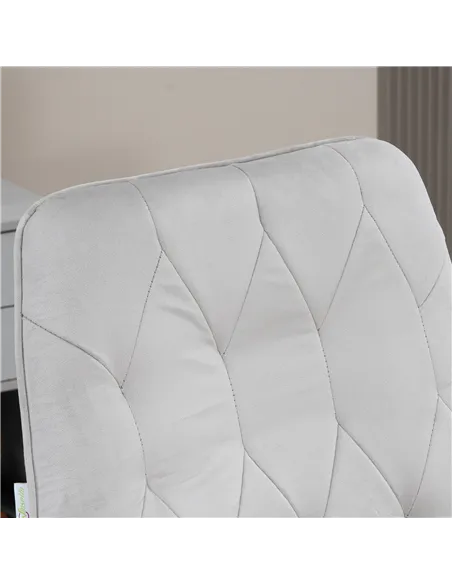 Vinsetto Linen Computer Chair with Armrest, Modern Swivel Chair with Adjustable Height, Light Grey