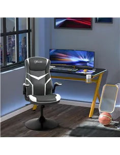 Vinsetto Gaming Chair Ergonomic Computer Chair with Adjustable Height Pedestal Base, Home Office Desk Chair PVC Leather Exclusiv 2