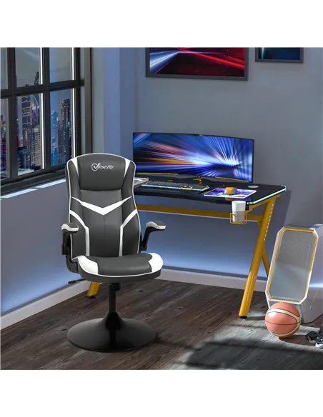 Vinsetto Gaming Chair Ergonomic Computer Chair with Adjustable Height Pedestal Base, Home Office Desk Chair PVC Leather Exclusiv