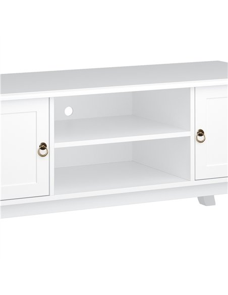 HOMCOM TV Unit up to 55", 2 Doors TV Cabinet with Open Storage Shelves and Cable Management for Living Room, Bedroom, Entertainm