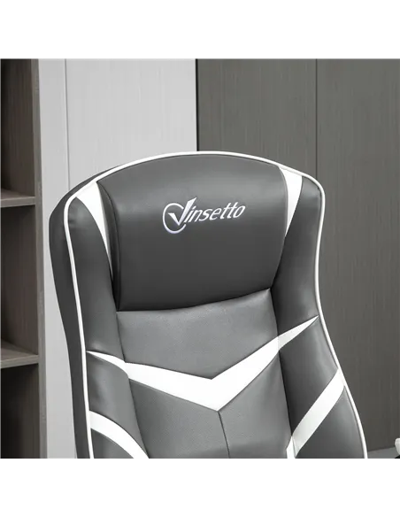 Vinsetto Gaming Chair Ergonomic Computer Chair with Adjustable Height Pedestal Base, Home Office Desk Chair PVC Leather Exclusiv
