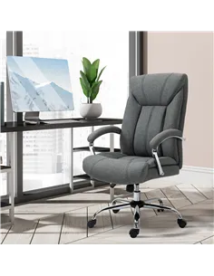 Vinsetto  Office Chair, Fabric Desk Chair, Padded Executive Chair with Adjustable Height, Swivel Wheels, Metal Star Base, Grey 2