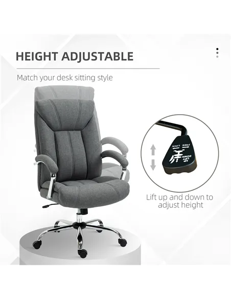 Vinsetto  Office Chair, Fabric Desk Chair, Padded Executive Chair with Adjustable Height, Swivel Wheels, Metal Star Base, Grey