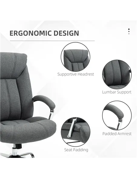 Vinsetto  Office Chair, Fabric Desk Chair, Padded Executive Chair with Adjustable Height, Swivel Wheels, Metal Star Base, Grey