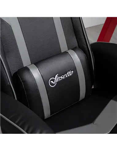 Vinsetto Reclining Chair and Stool Set, Recliner Chair with Headrest, Gaming Chair with Lumbar Support, Pedestal Base for Home O