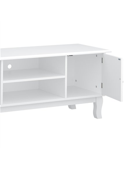 HOMCOM TV Unit up to 55", 2 Doors TV Cabinet with Open Storage Shelves and Cable Management for Living Room, Bedroom, Entertainm